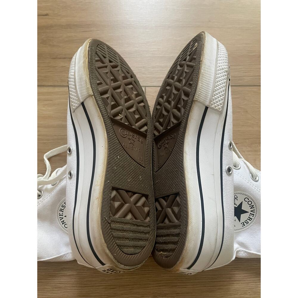 Converse High Top Platform White Women 7.5 #0272 - Picture 7 of 10